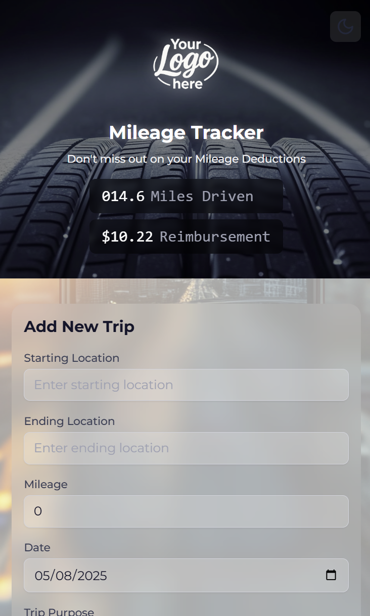 Mileage Tracker Interface
